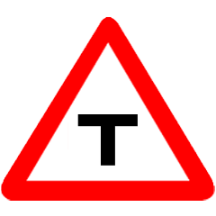 Which Sign denotes "T- Intersection"?