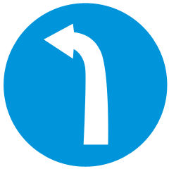 Which Sign denotes "Compulsory Left Turn Ahead"?