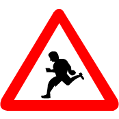 Which Sign denotes "School Ahead"?