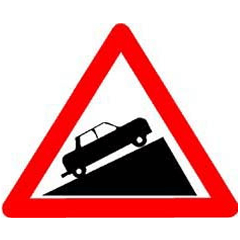 Which sign denotes "Steep Ascent"?