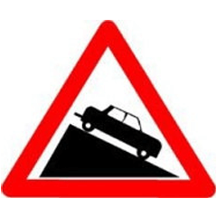 Which Sign denotes "Steep Descent"?
