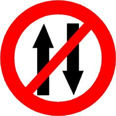 Which Sign denotes "Vehicles are prohibited in Both Direction"?